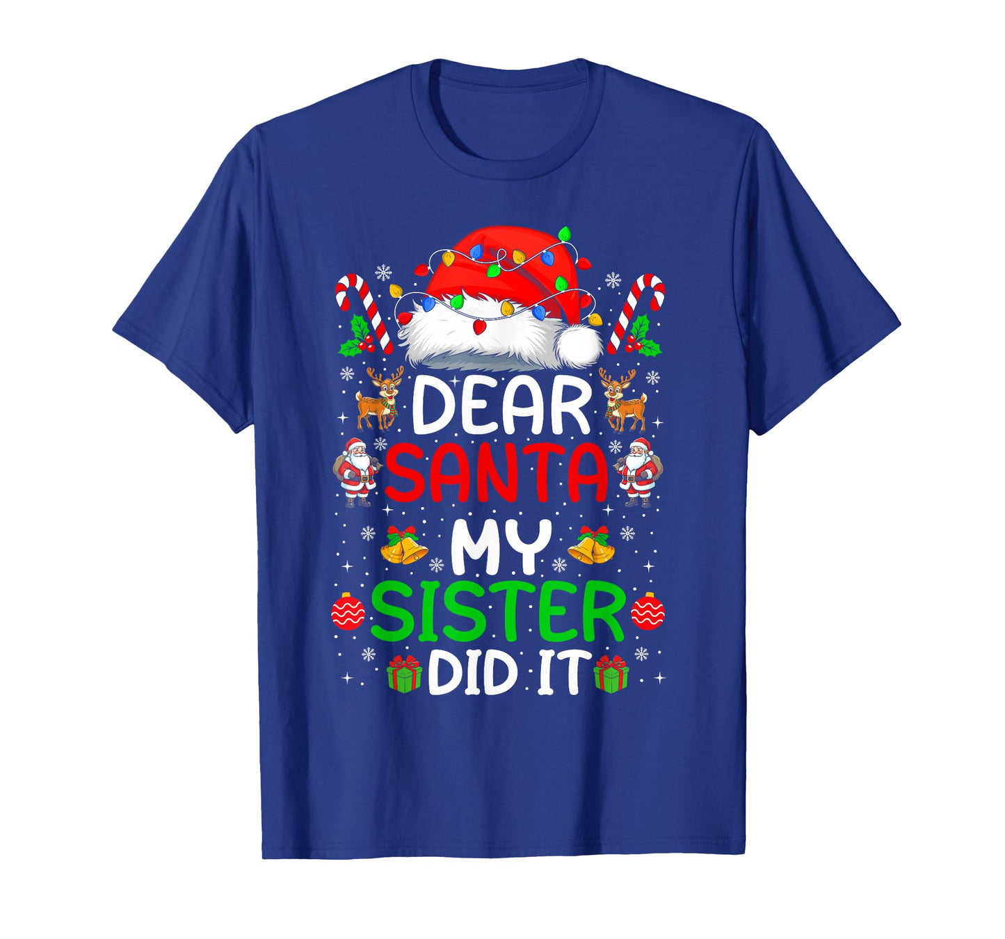 Dear Santa My Sister Did It Christmas Xmas Boys Girls Kids T-Shirt