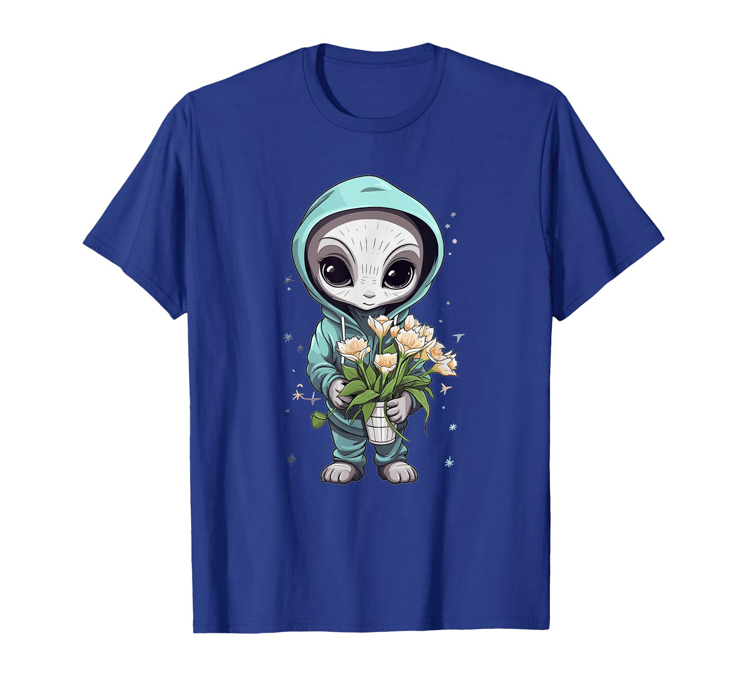 Cute Alien Girl With Flowers I Alien T-Shirt