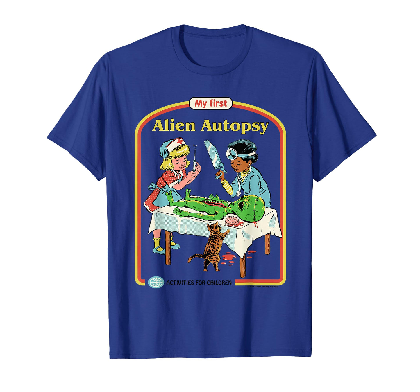 First Alien Autopsy Sarcastic Retro Funny Adult Humor T-Shirt