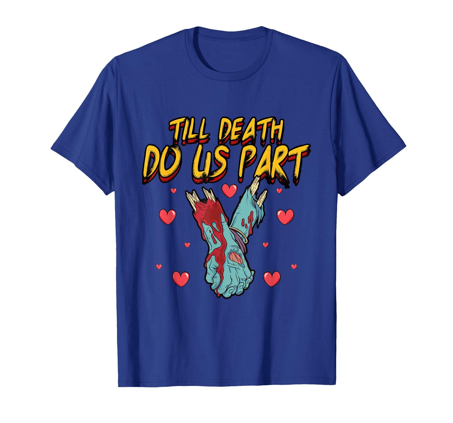 Funny Till Death Do Us Part Bride Groom Zombie Wedding T-Shirt