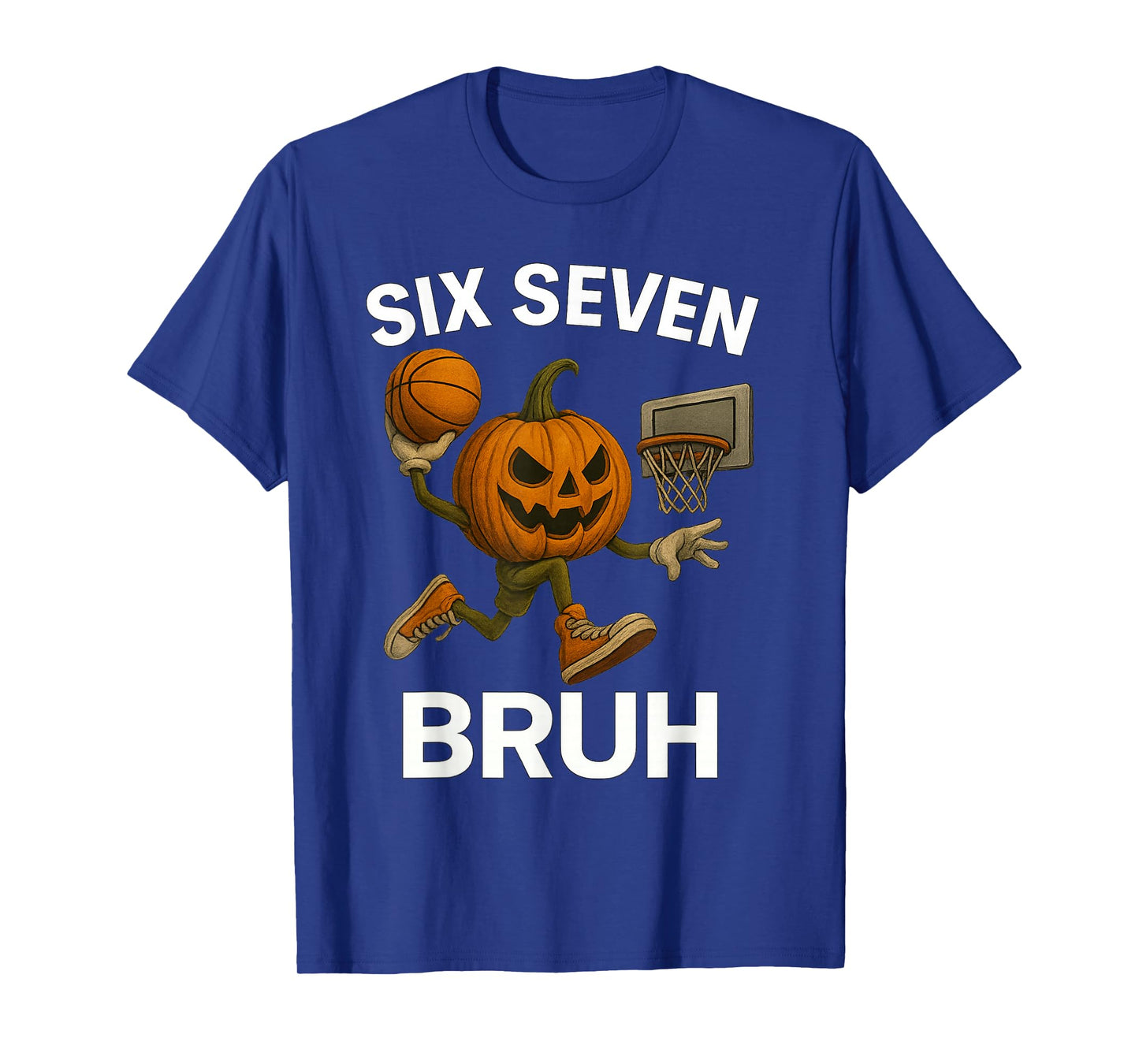 Six Seven Bruh Halloween Basketball Pumpkin T-Shirt
