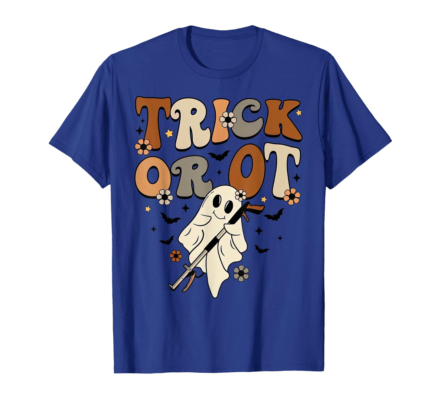 Retro Trick Or OT Cute Ghost Occupational Therapy Halloween T-Shirt