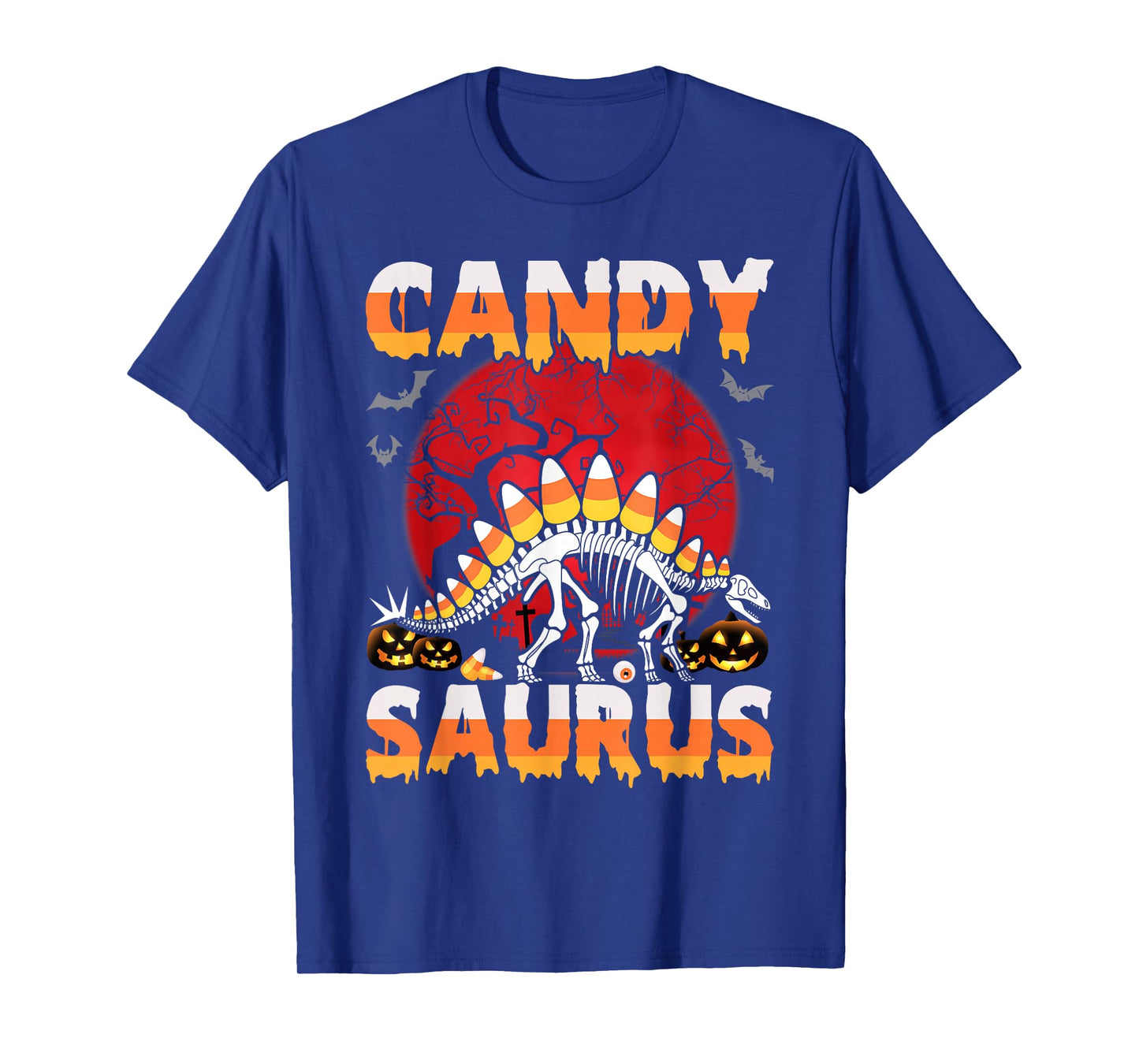 Funny Candysaurus Candy Corn Toddler Kid Dinosaur Halloween T-Shirt