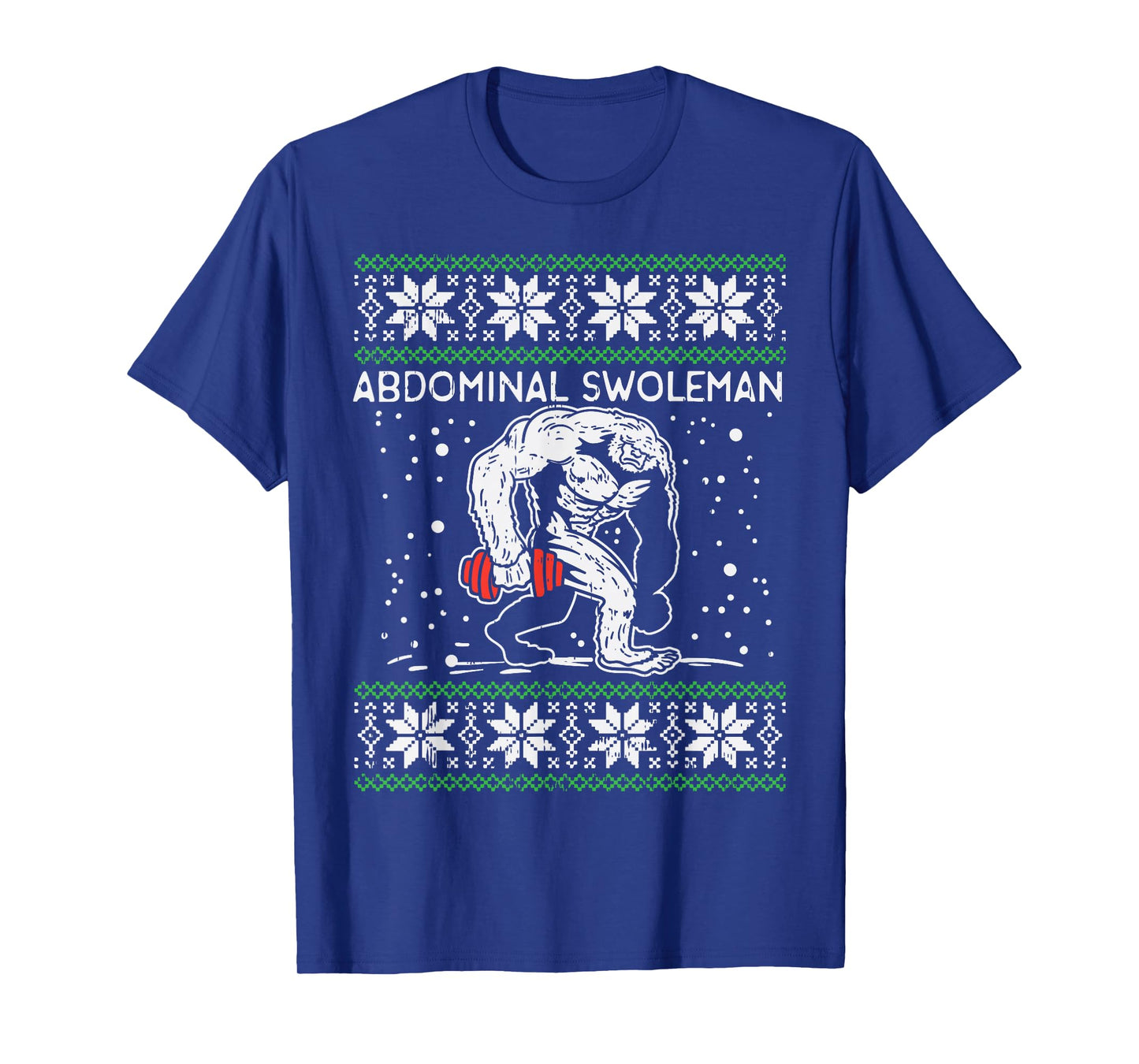 Abdominal Swoleman Yeti Fun Christmas Gym Weightlifter Gift T-Shirt