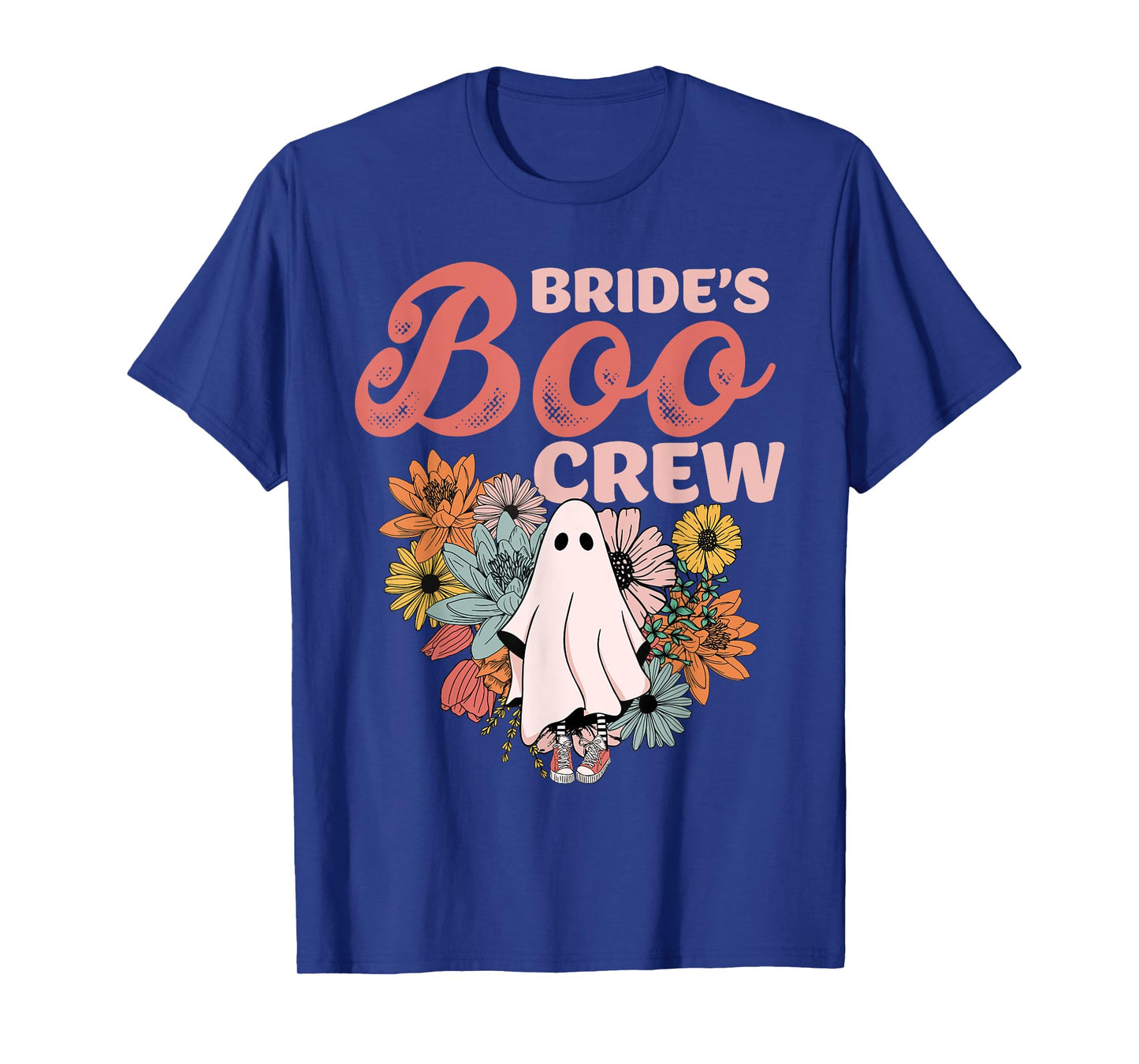 Bride's Boo Crew Floral Ghost Wedding Bachelorette Halloween T-Shirt