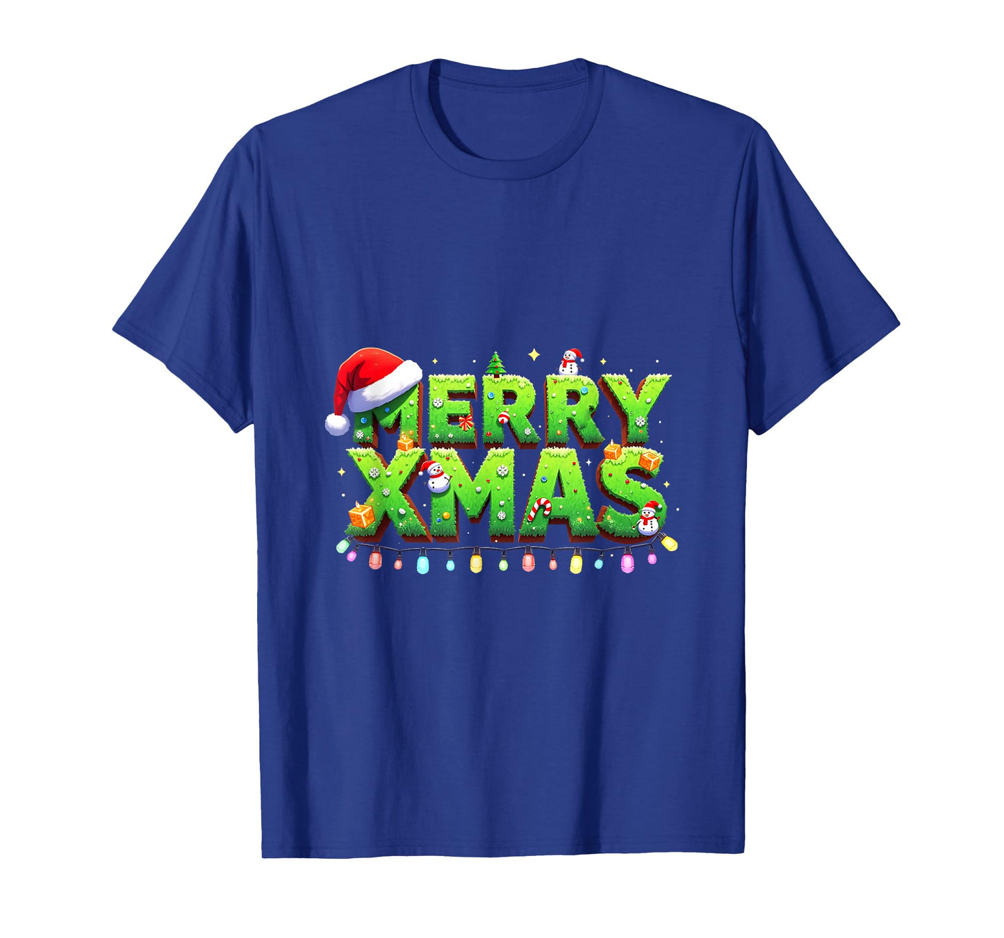 Christmas Jolly Creeper Pixel Art Xmas Funny Gamer Santa T-Shirt
