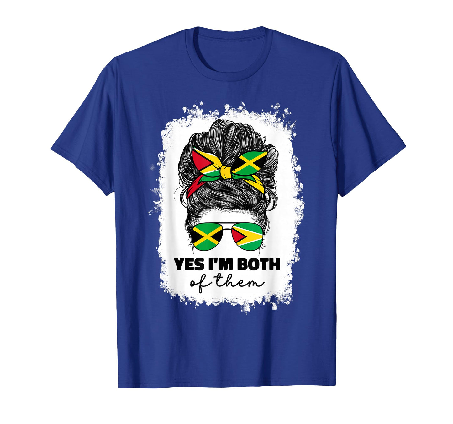 Half Jamaican And Guyanese Jamaica Flag Guyana Girl Women T-Shirt