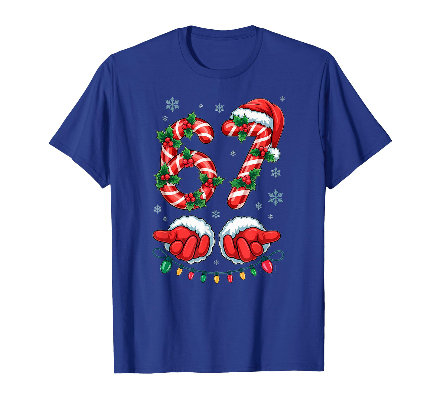 Santa Six Seven 67 Meme Christmas 67 Candy Cane Kids Boys T-Shirt