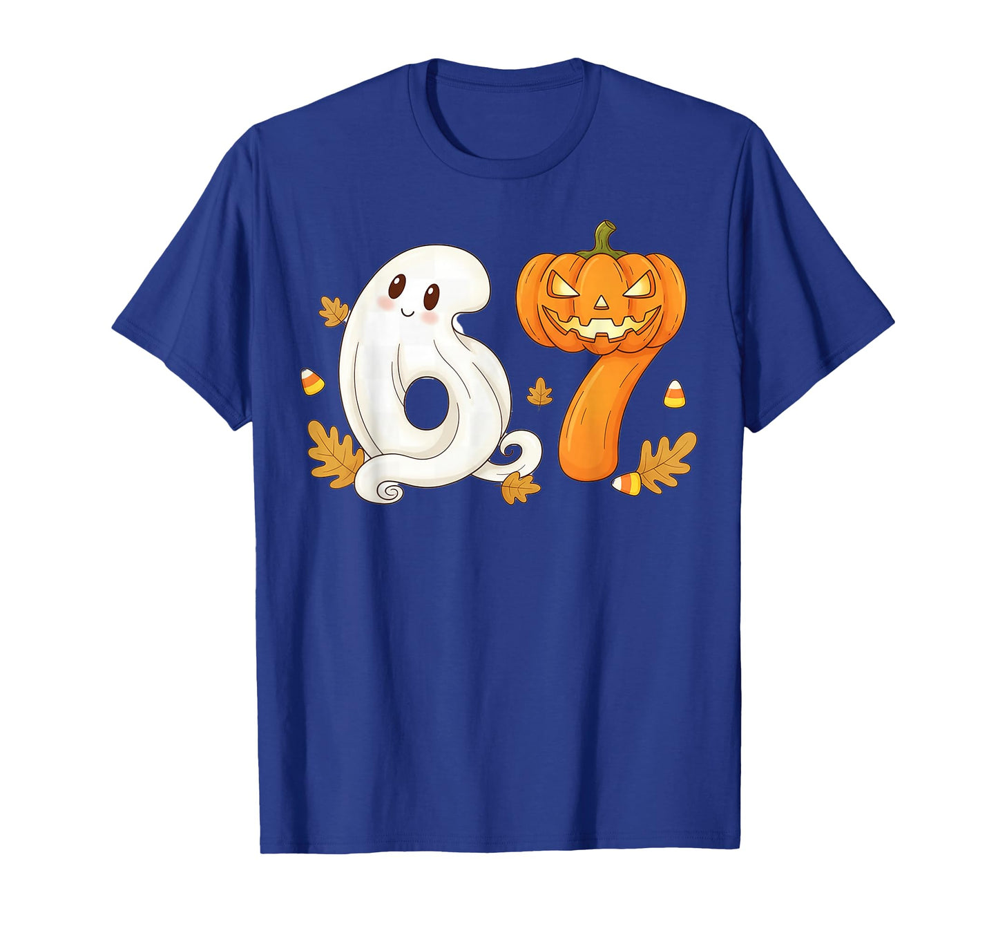 Ghost Scary Pumpkin Head 67 Six Seven Halloween Fun T-Shirt