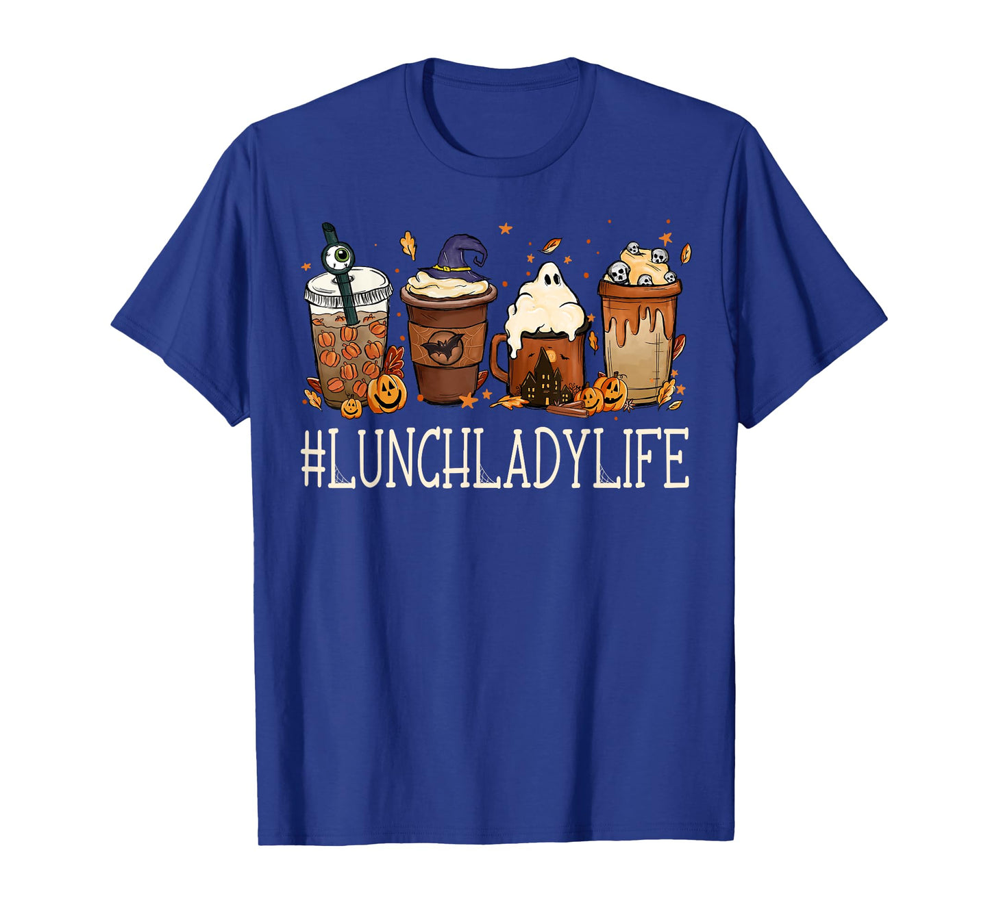 Lunch Lady Horror Coffee Spooky Halloween Pumpkin Autumn T-Shirt
