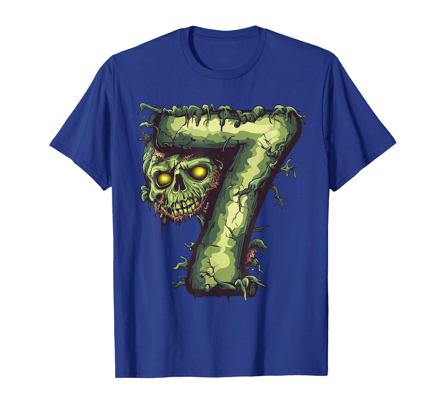 Fun 7th Birthday Zombie Halloween Themed 7 Years Old Kids T-Shirt