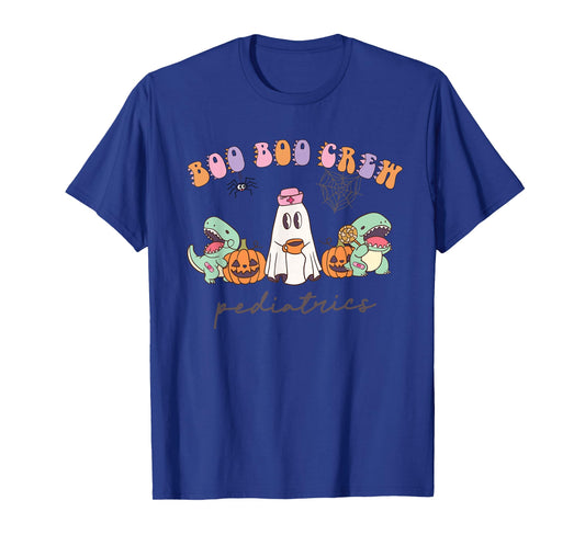 Boo Boo Crew Pediatrics Nurse Dinosaur Halloween PEDS Crew T-Shirt