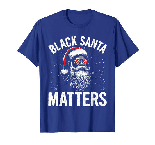 African American Santa Claus Christmas Pajama Men and Women T-Shirt