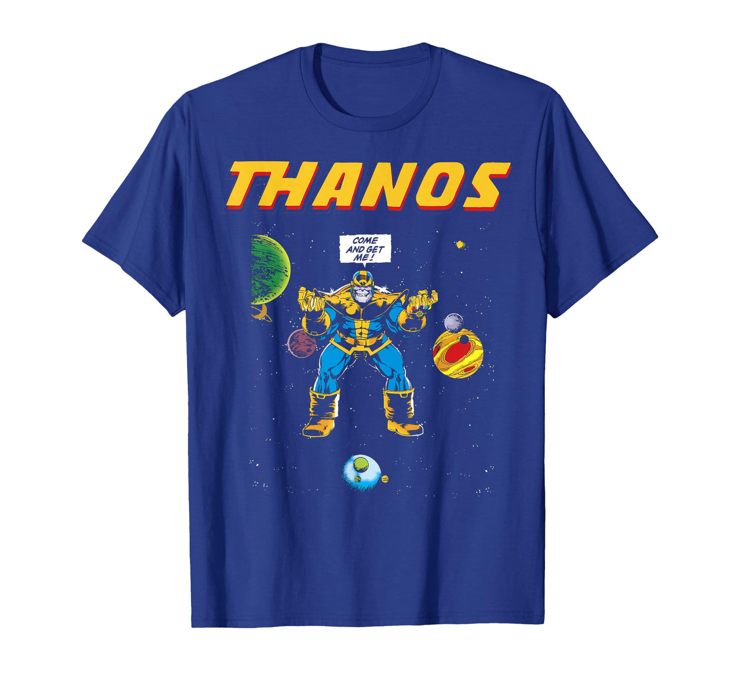 Marvel Thanos Come And Get Me Retro Comic Graphic T-Shirt T-Shirt