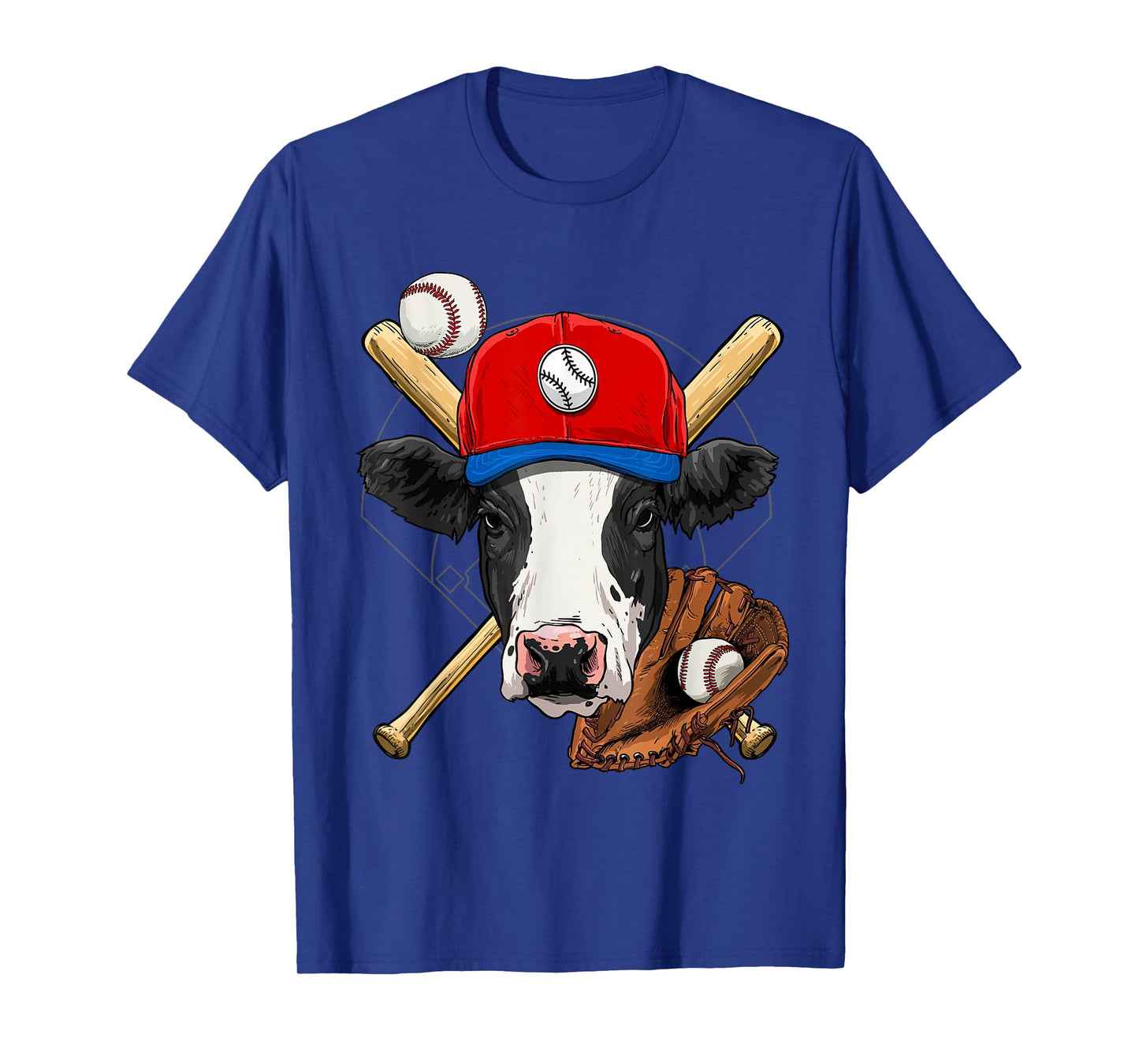 Cow Baseball Cow Lovers Baseball Player T-Shirt