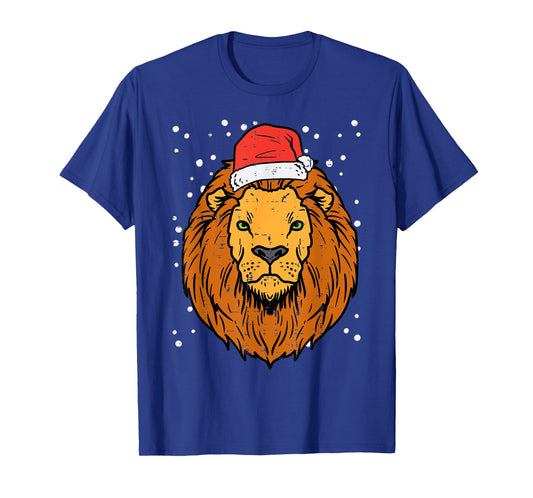 Christmas Lion Santa Animal Xmas Men Women Boys Girls Kids T-Shirt