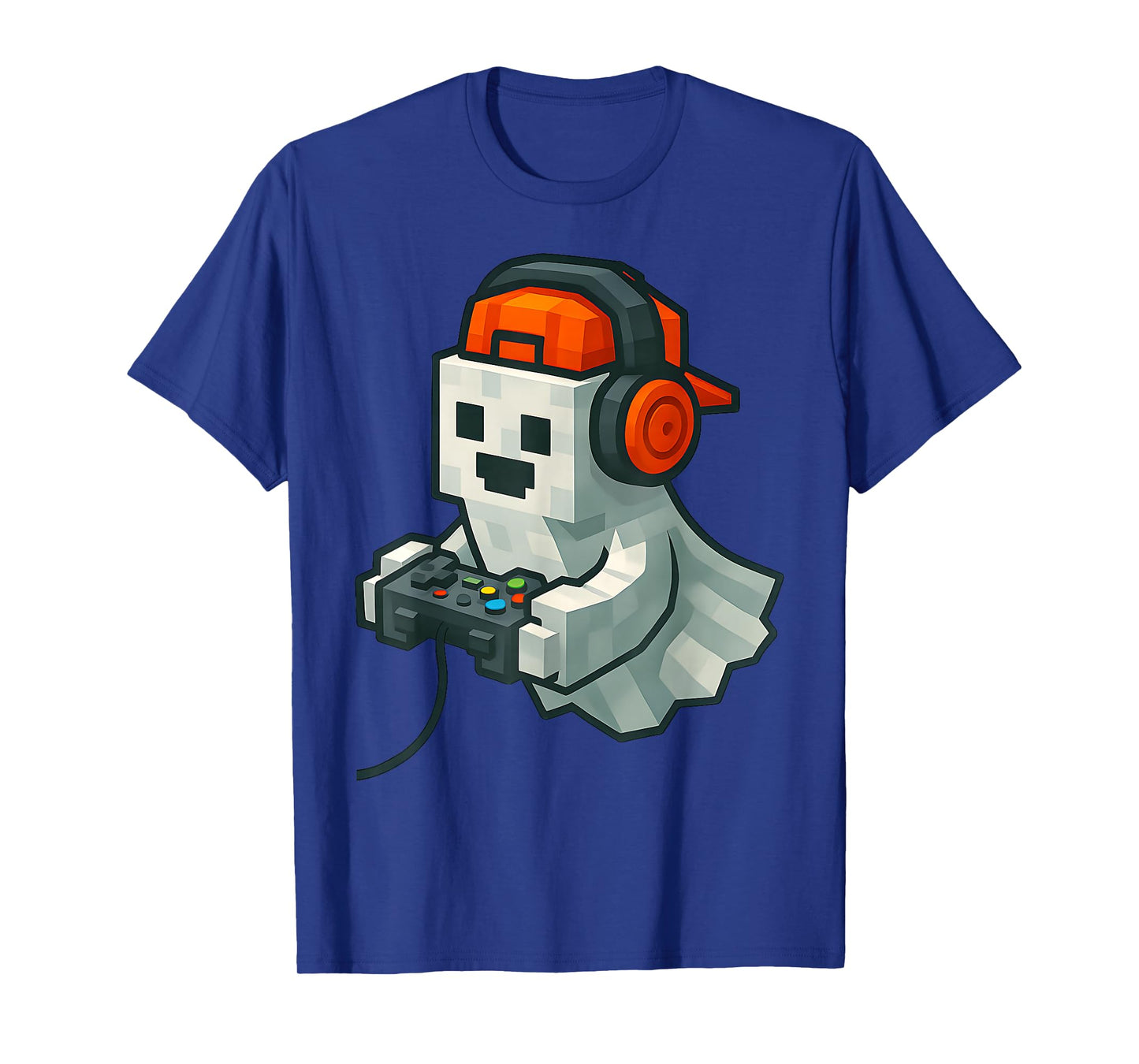 Halloween Ghost Gamer Funny Pixel Video Gaming Boys Men Kids T-Shirt