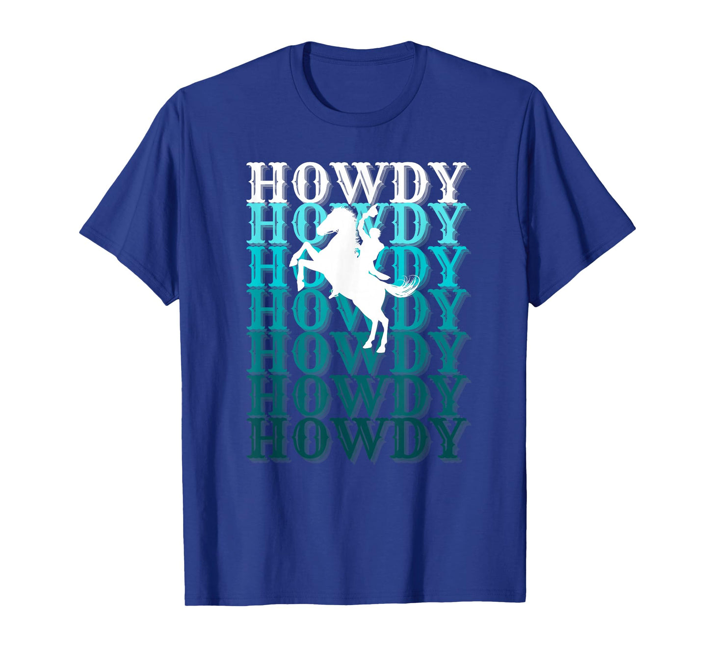 Fun Teal Country Boho Western Greetings Farm Fashion Horses T-Shirt