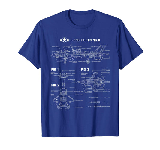 Blueprint for Camouflage Hunter F35 Lightning T-Shirt
