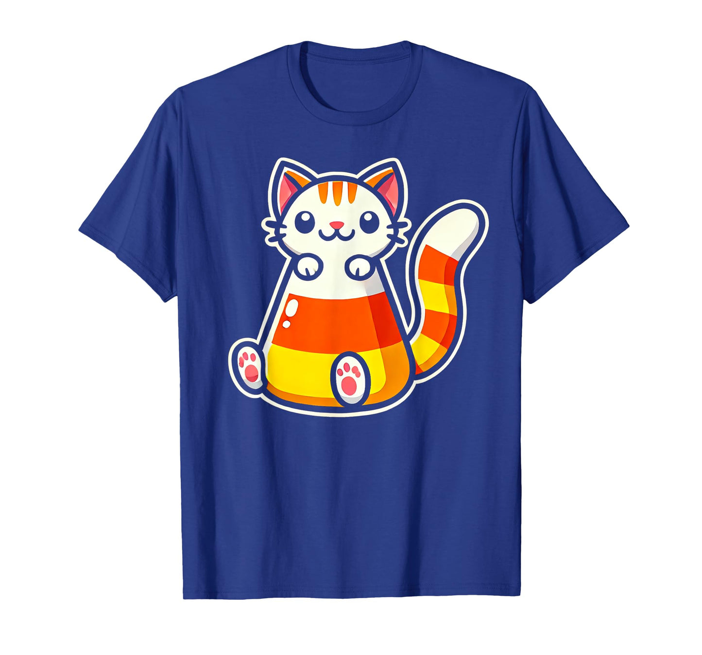 Candy Corn Cat Halloween Squish Kitty Kitten T-Shirt for Men Women Kids