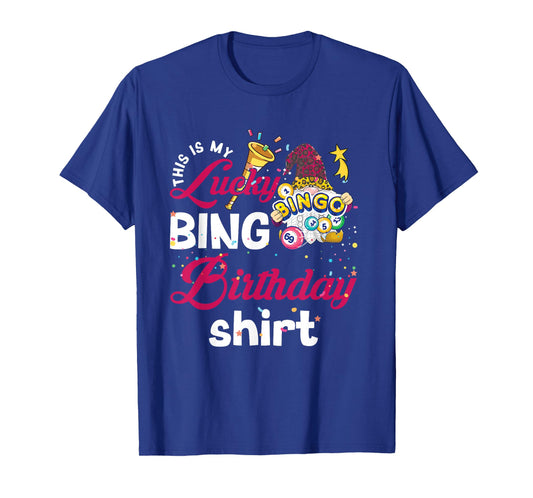 This is My Lucky Bingo Birthday Shirt Peace Love Bingo T-Shirt