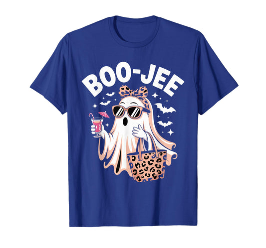 Coquette Leopard Ghost Coffee Boo-JEE Halloween T-Shirt