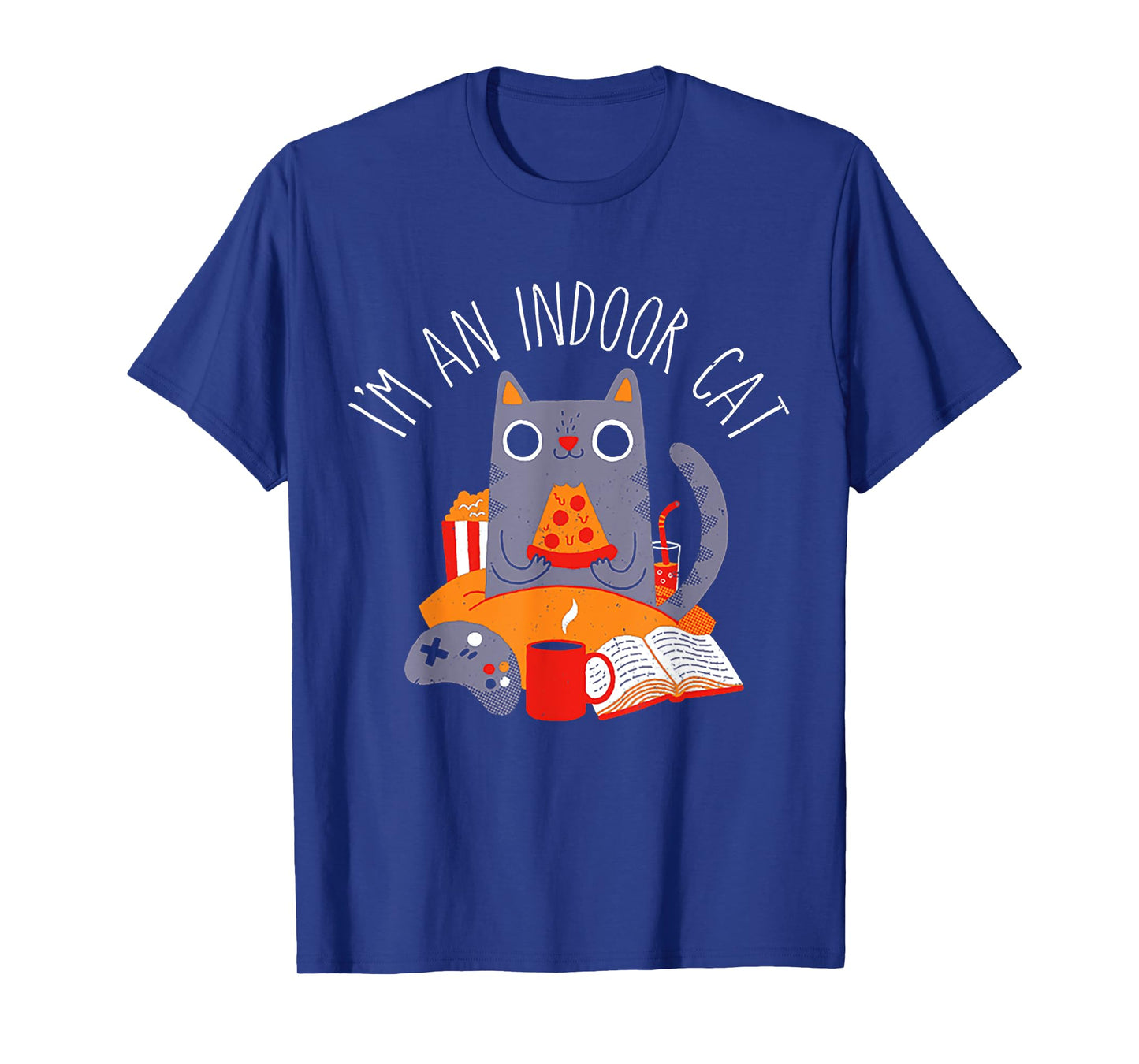 I'm An Indoor Cat Funny Reading Coffee Gaming Cat Person Tee Men Women T-Shirt
