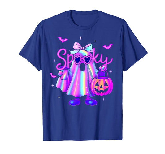 Retro Disco Spooky Funny Ghost Coquette Pumpkin Halloween T-Shirt