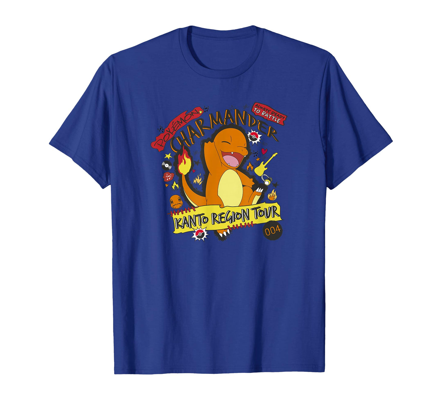 Pokémon Charmander 004 Kanto Region Tour Music Poster T-Shirt