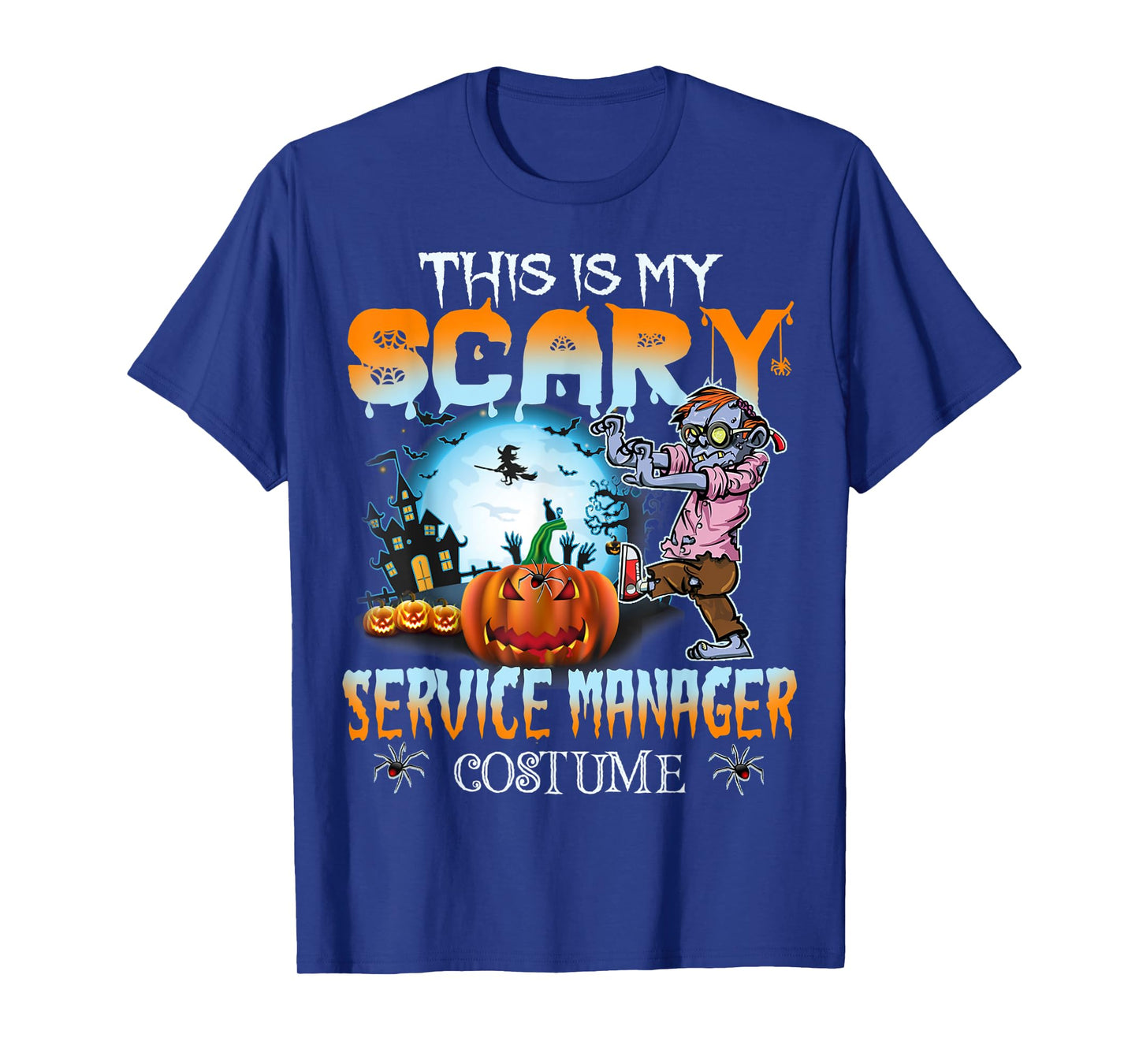 This Is My Scary Service Manager Costume Pumpkin Halloween T-Shirt