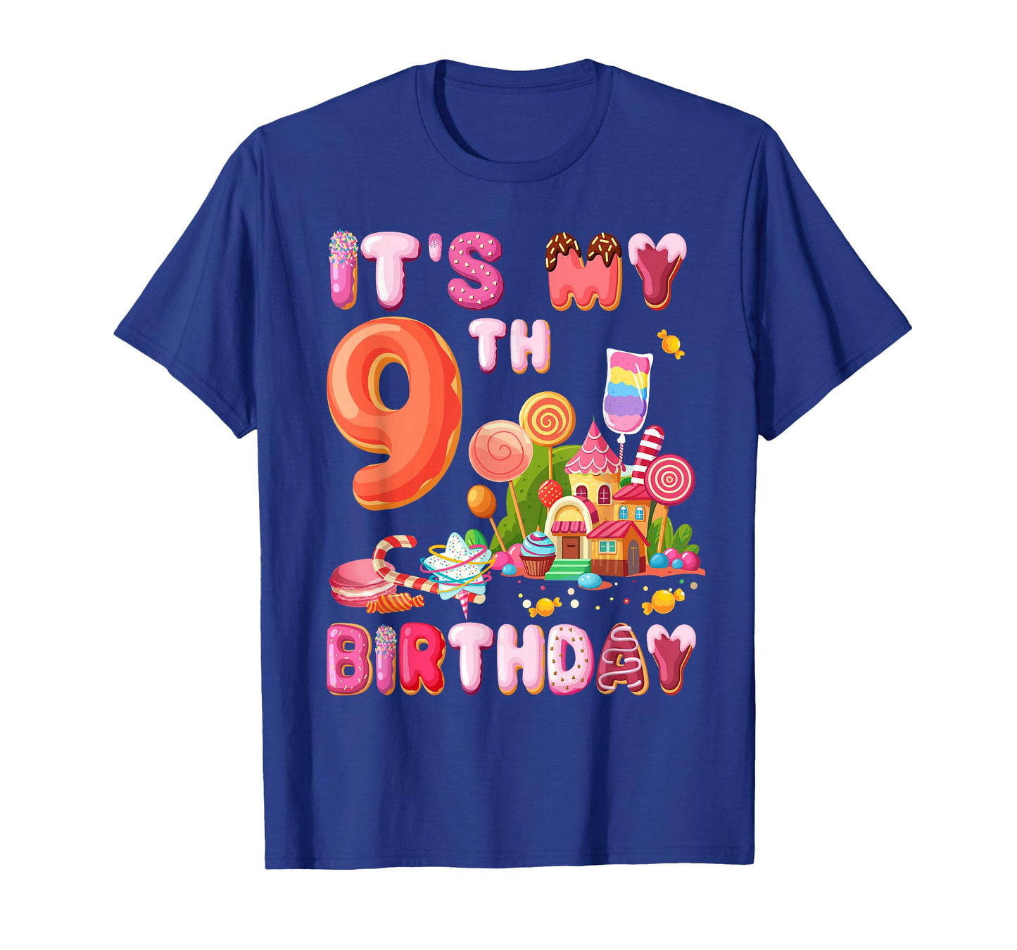 It’s My 9th Birthday Sweet Candy 9 Year Old Girl Party T-Shirt