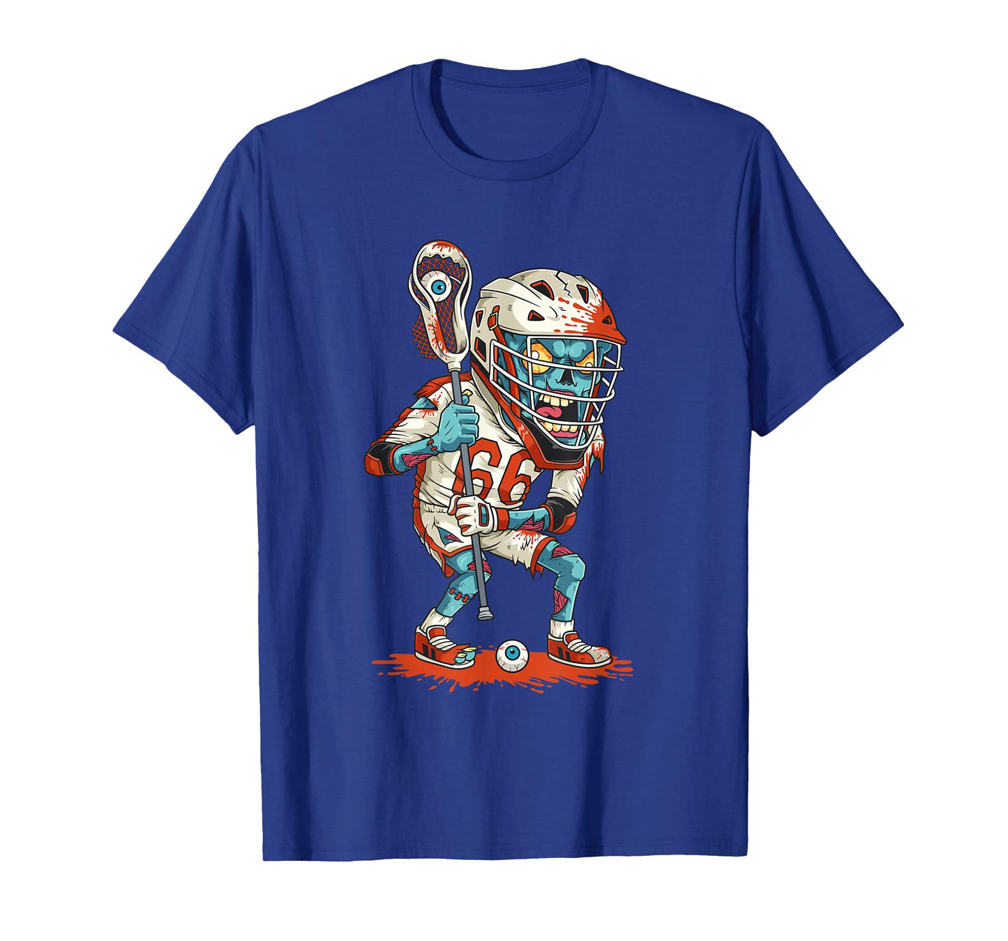 Mens Funny Lacrosse Zombie Player Lax Lazy Halloween Costume Gift T-Shirt