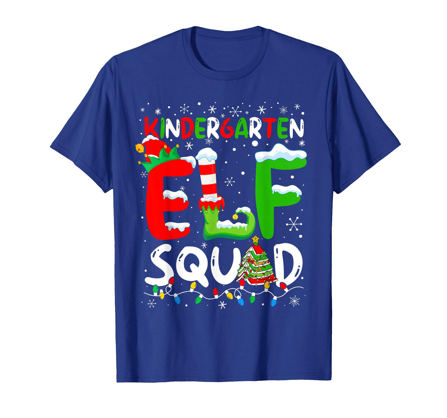 Kindergarten ELF Squad Funny Christmas ELF Student Teacher T-Shirt