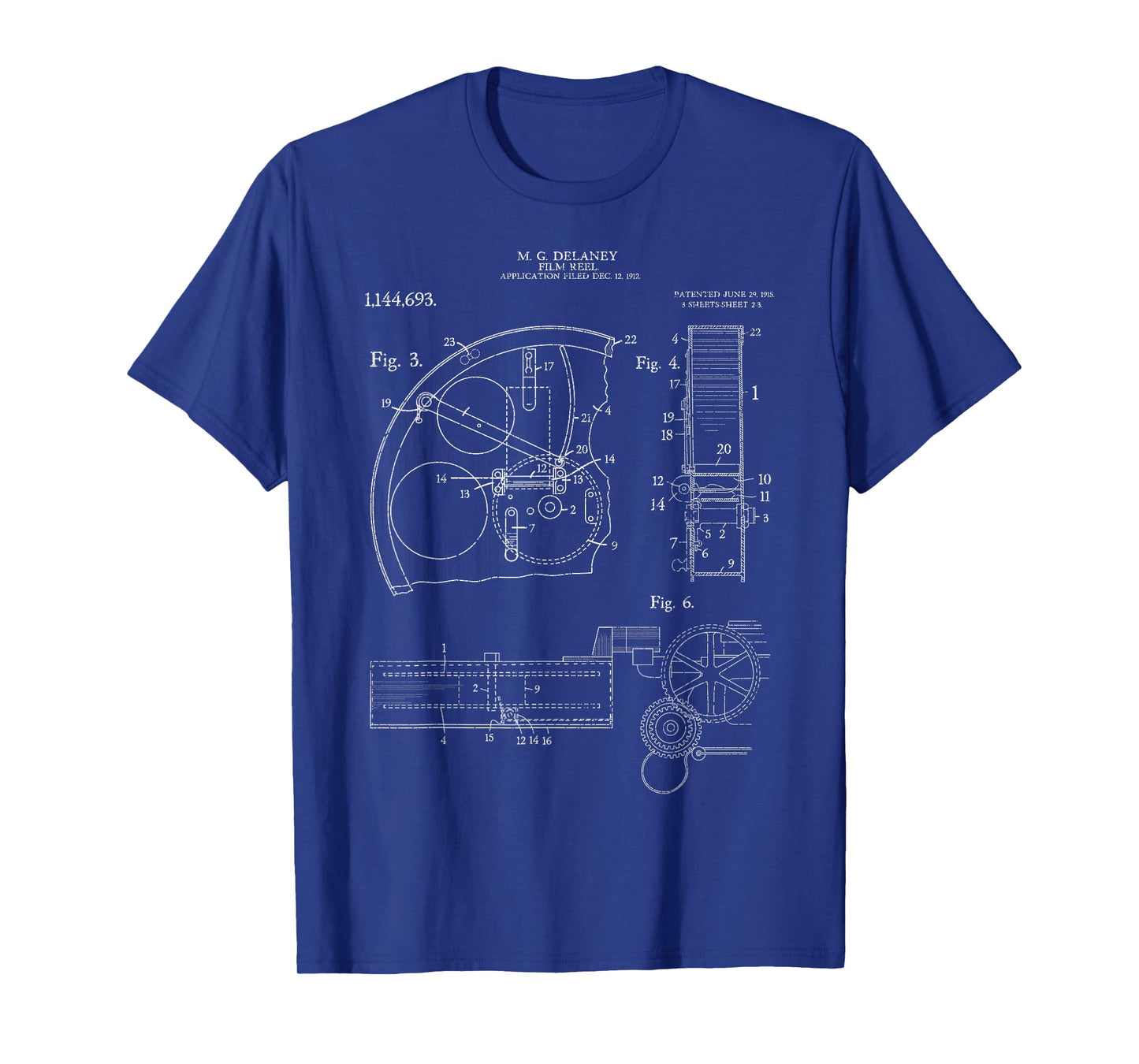 Film Reel Patent Retro Vintage Camera Filmmaker Filmmaking T-Shirt
