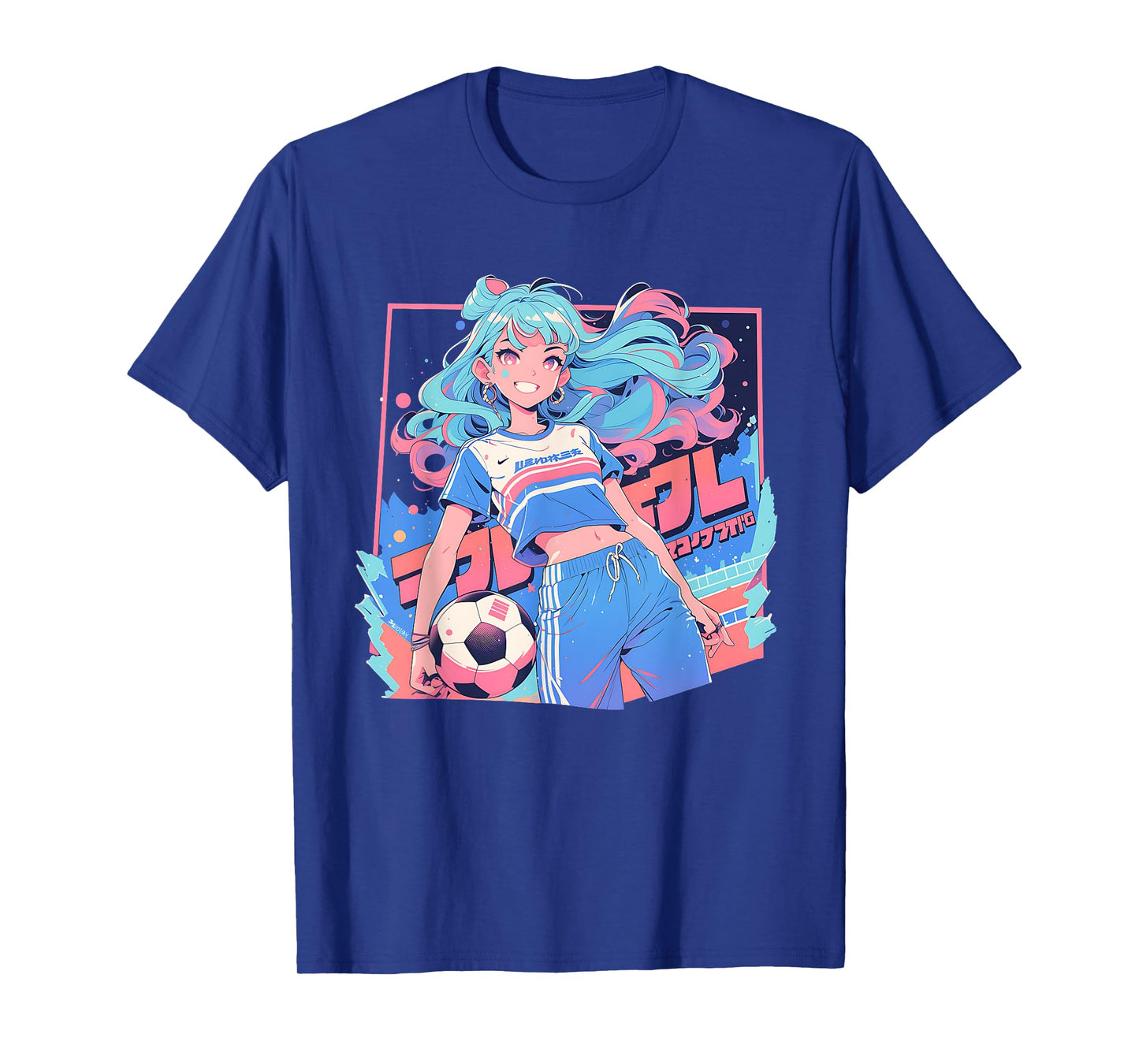 Soccer Girl in funny Pastel japan Anime Aesthetic japanese T-Shirt
