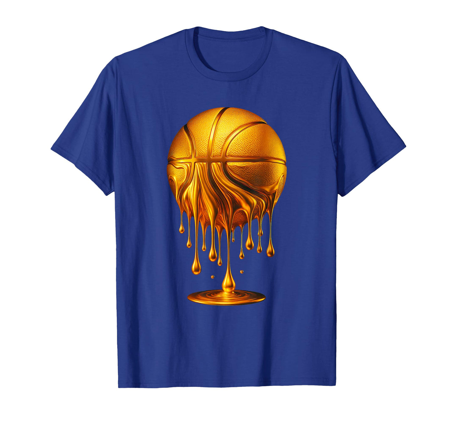 Gold Basketball Drip Slam Dunk Basketball Dripping Hoop MVP T-Shirt
