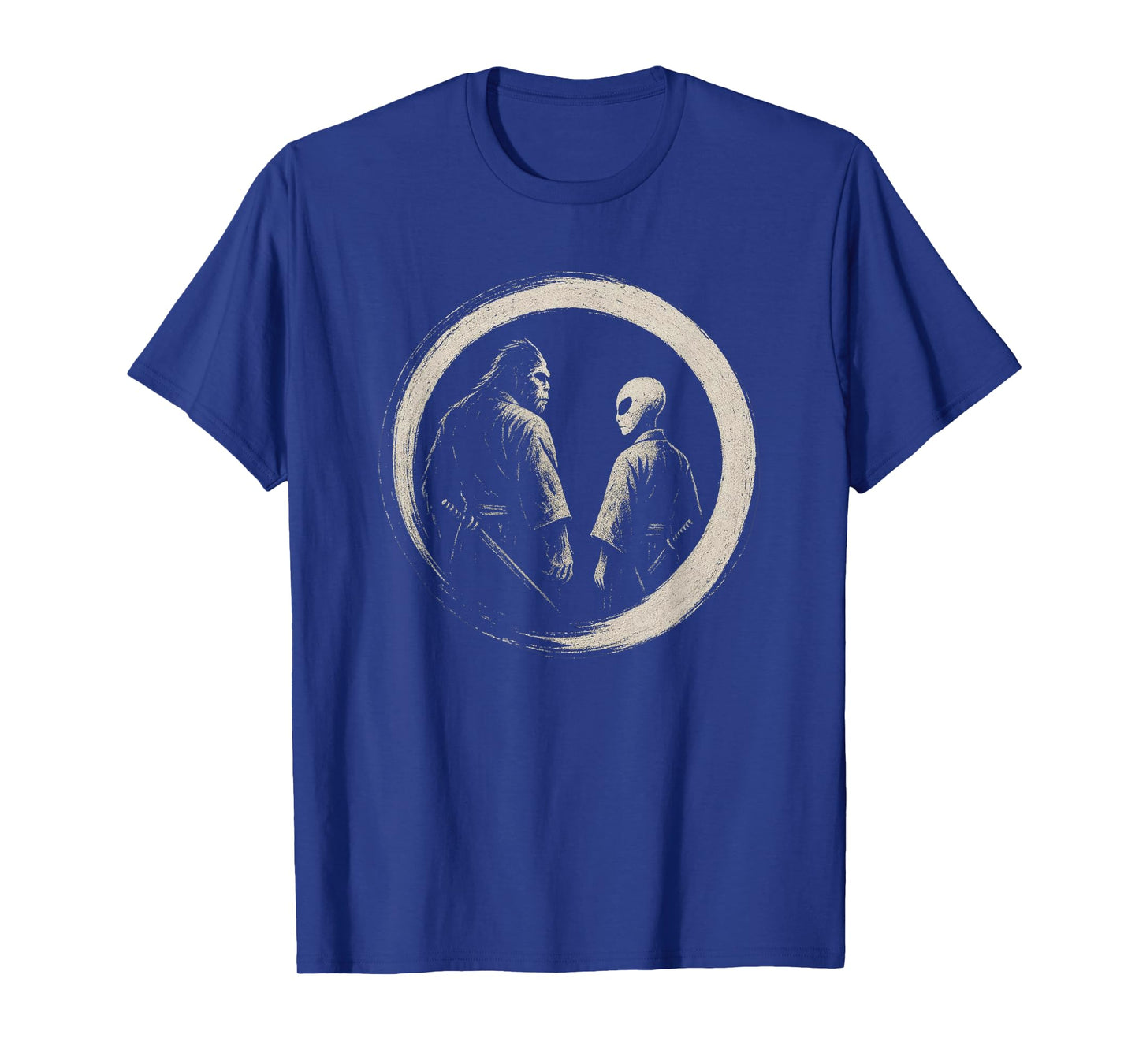 Bigfoot Alien Japanese Theme Funny Samurai Japanese Inspired T-Shirt