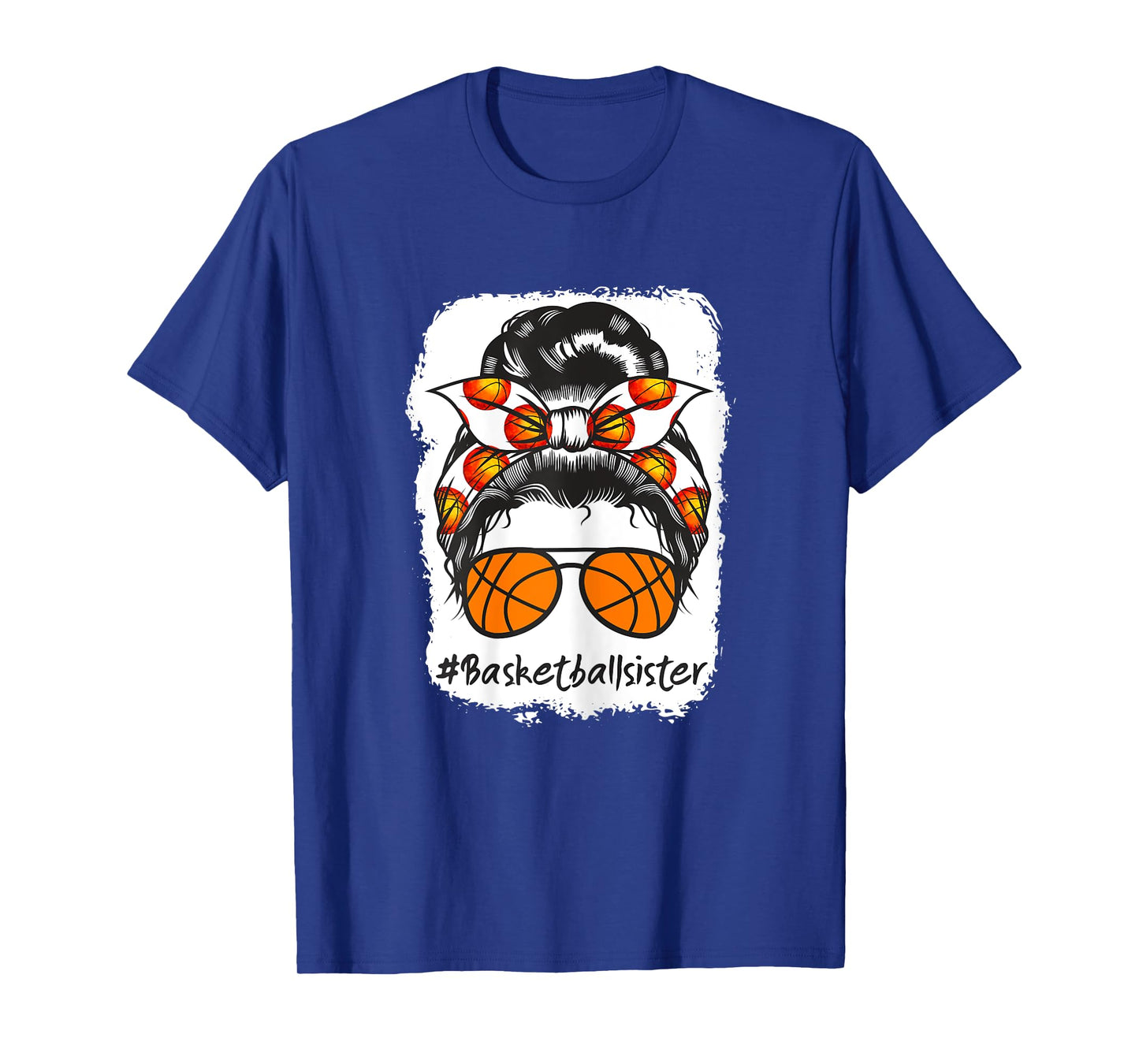 Bleached Basketball Sister Messy Bun Ball T-Shirt