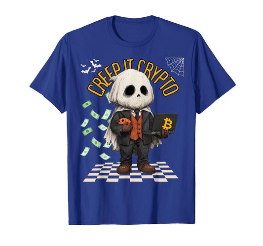 Creep It Crypto Funny Bitcoin Halloween Ghost Design T-Shirt