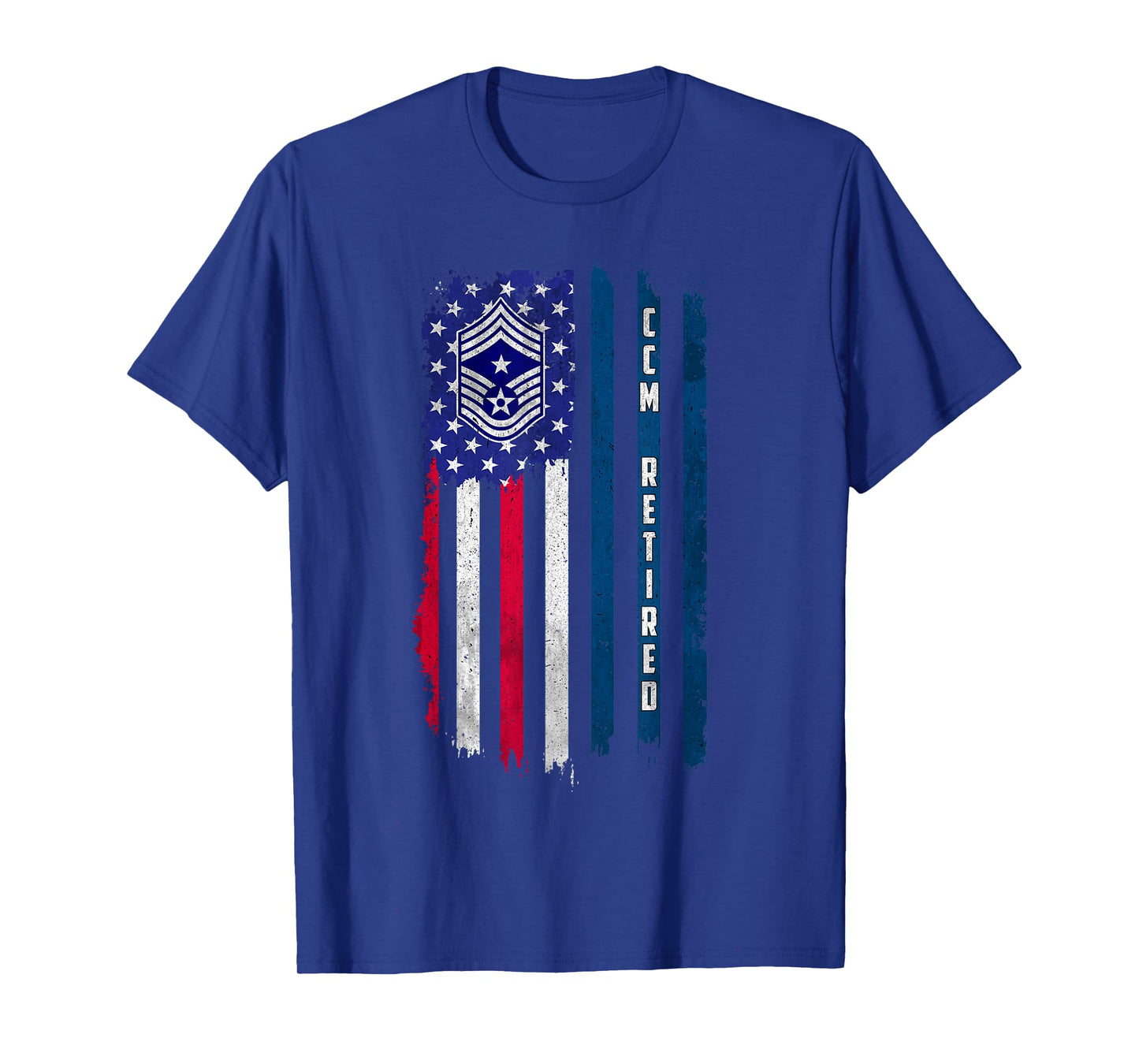 Retired E-9 Command Chief Master Sergeant Rank American Flag T-Shirt