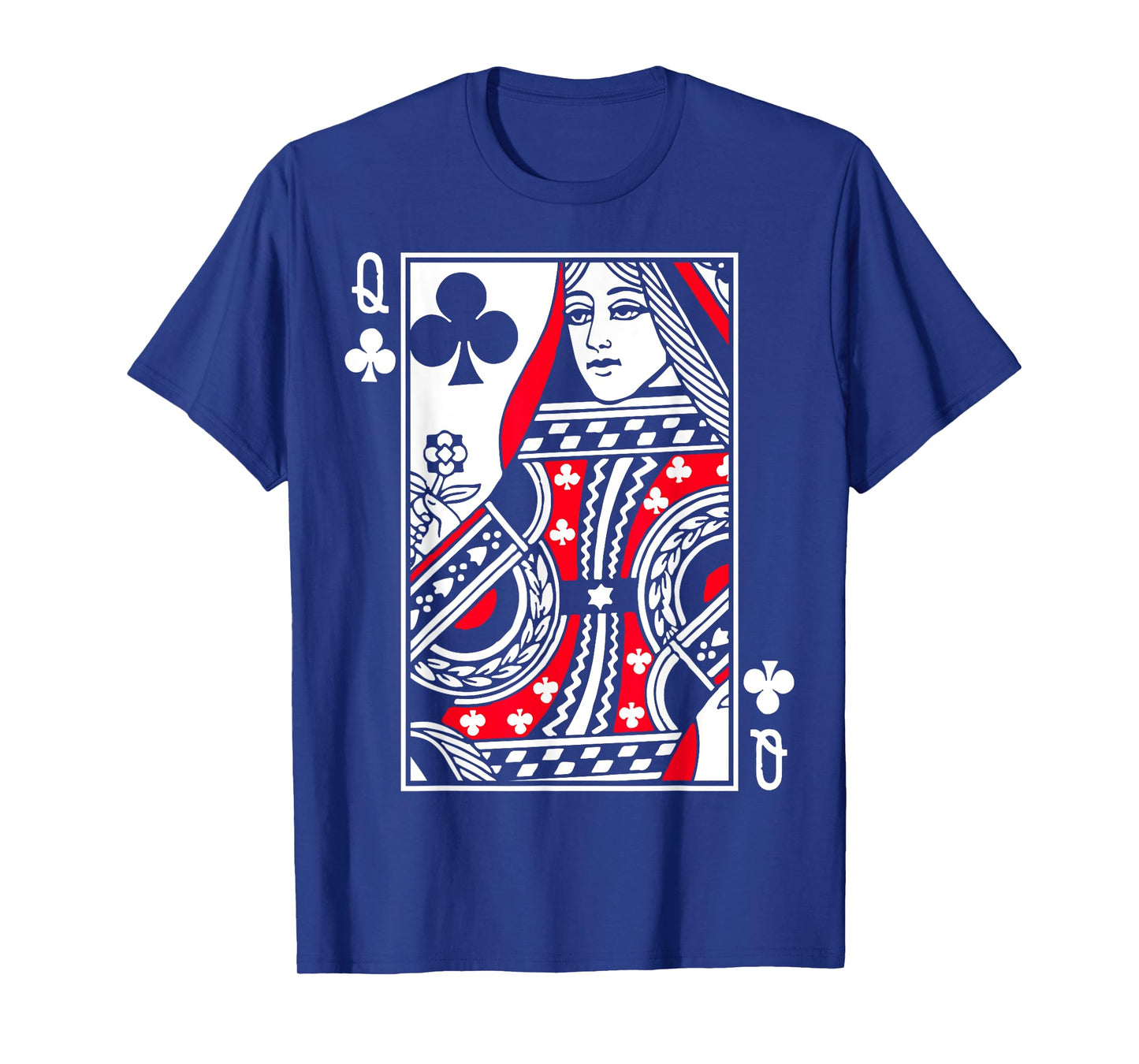 Queen of Clubs Poker or Blackjack Club Queens Playing Card T-Shirt