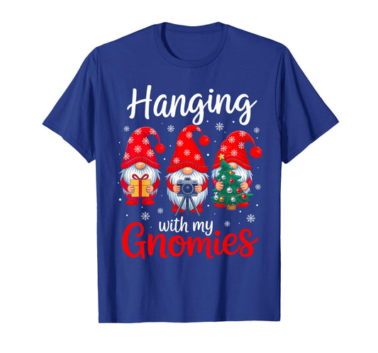 Funny Christmas Gnome Hanging with My Gnomies Family Pajamas T-Shirt