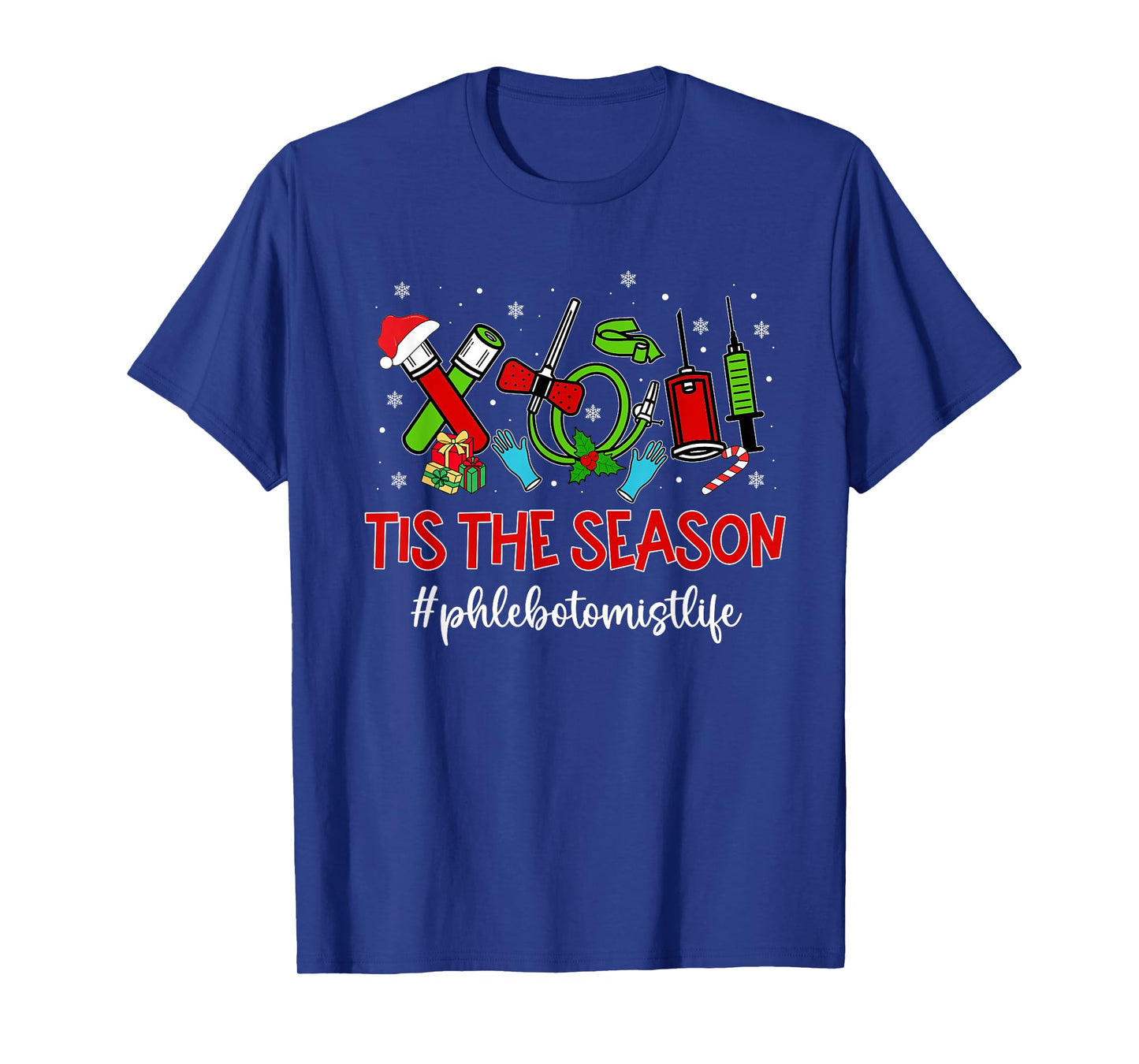 Christmas Phlebotomist Phleb Tech Phlebotomy Technician T-Shirt