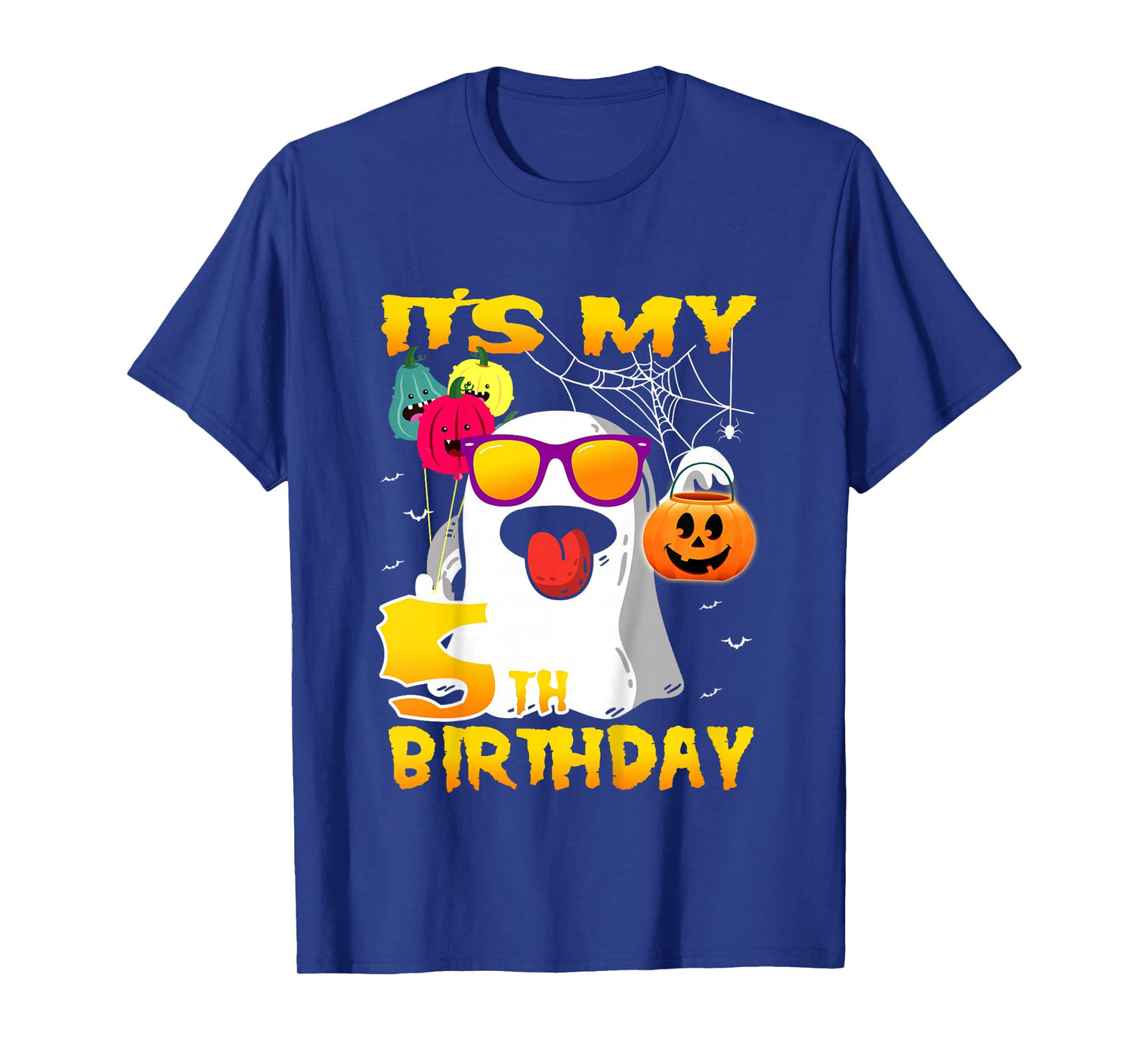 Kids It's My 5th Birthday Ghost Funny Halloween 5 years old Boys T-Shirt
