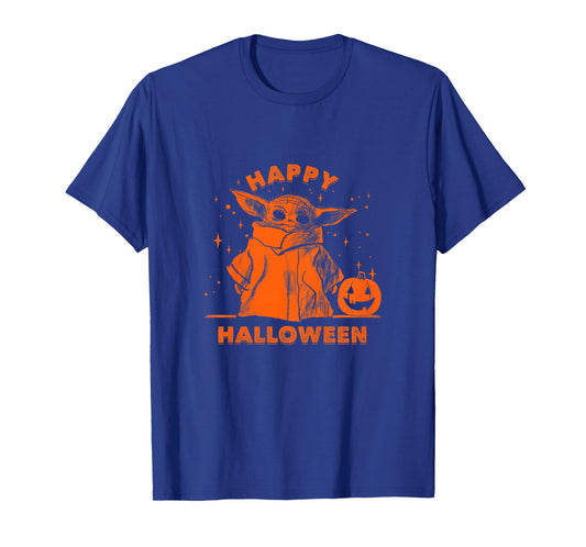 Kids Star Wars: The Mandalorian Grogu Happy Halloween Pumpkins T-Shirt