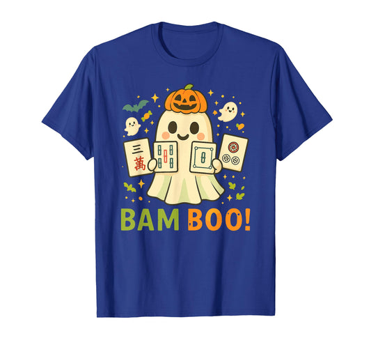 Halloween Ghost Playing Mahjong Spooky Boo Funny Costume T-Shirt