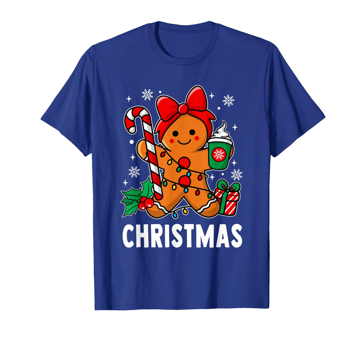 Christmas Merry Xmas Candy Cane Gingerbread Couples Pajama T-Shirt