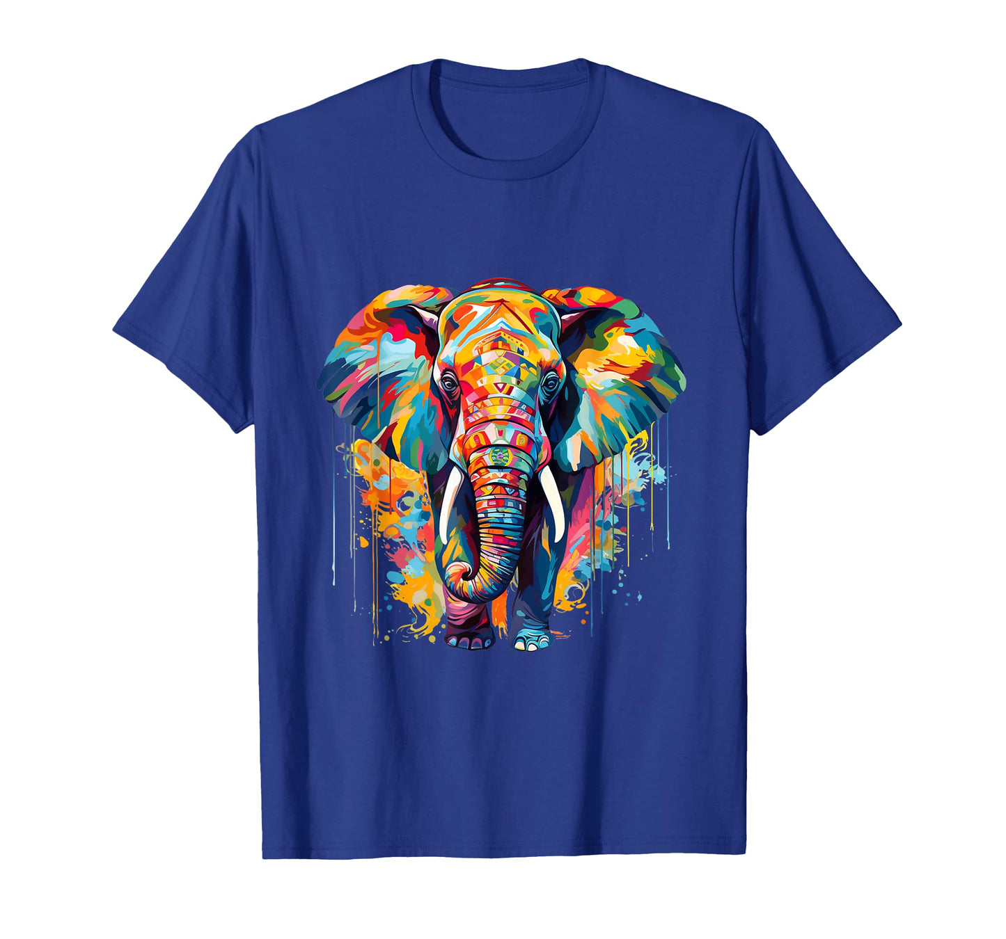 Cool Colorful Elephant Portrait Graphic T-Shirt