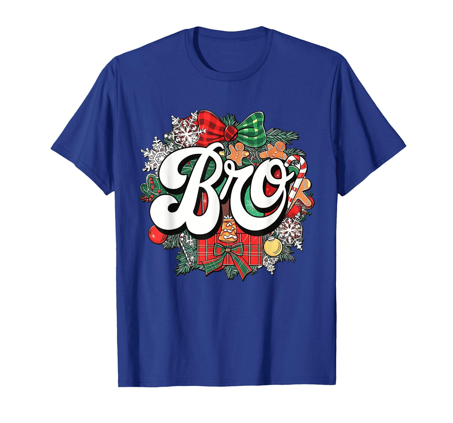 Bro Christmas Coquette Bow Mistletoe Family Matching Xmas T-Shirt