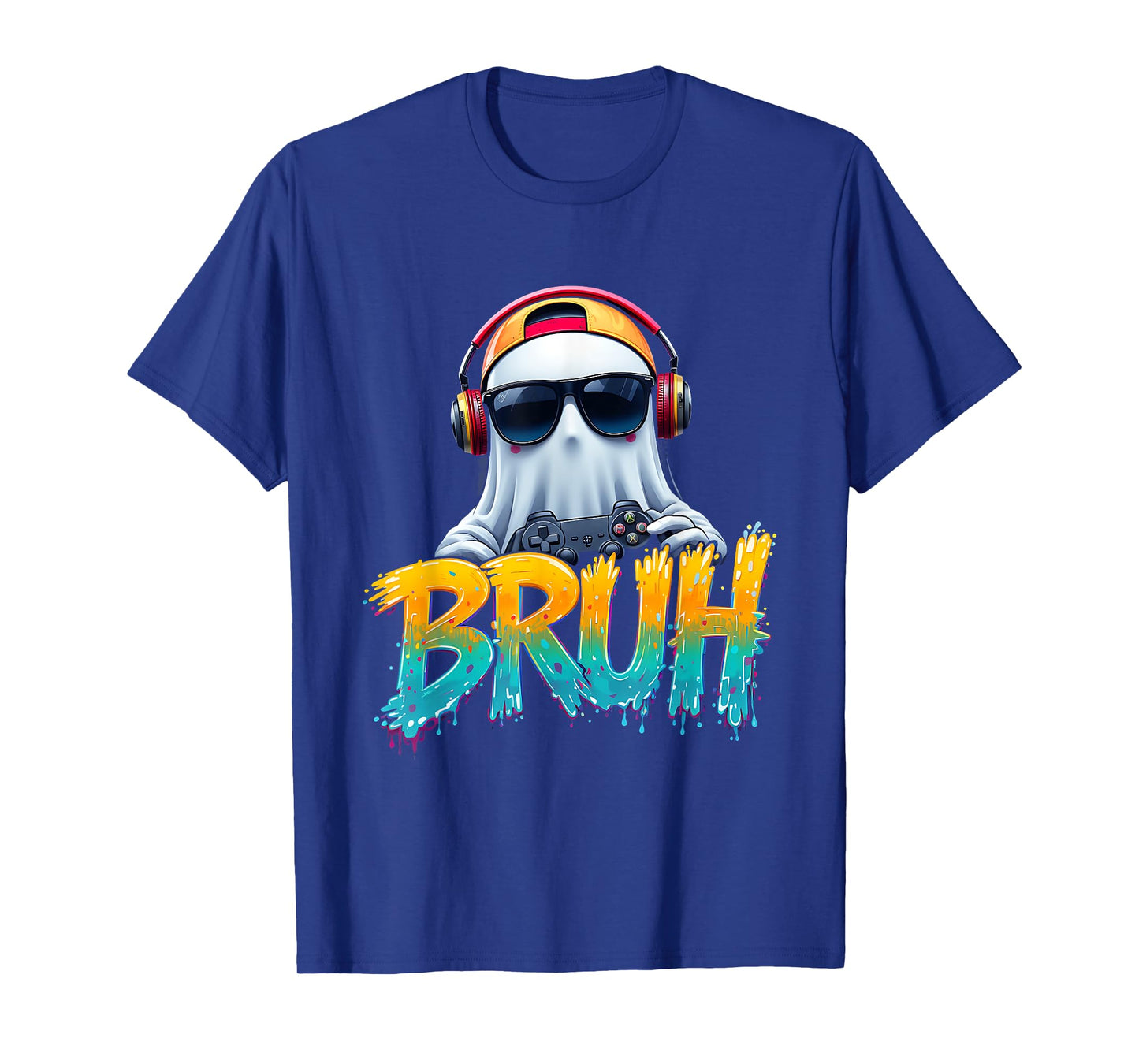 Retro Halloween Gaming Controller Skeleton Video Game Bruh T-Shirt